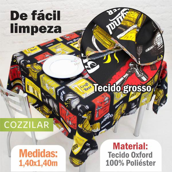 Toalha de Mesa Quadrada 4 Lugares 1,40 x 1,40 Estampada - Cozzilar Imagem de Toalha de Mesa Quadrada 4 Lugares 1,40 x 1,40 Estampada