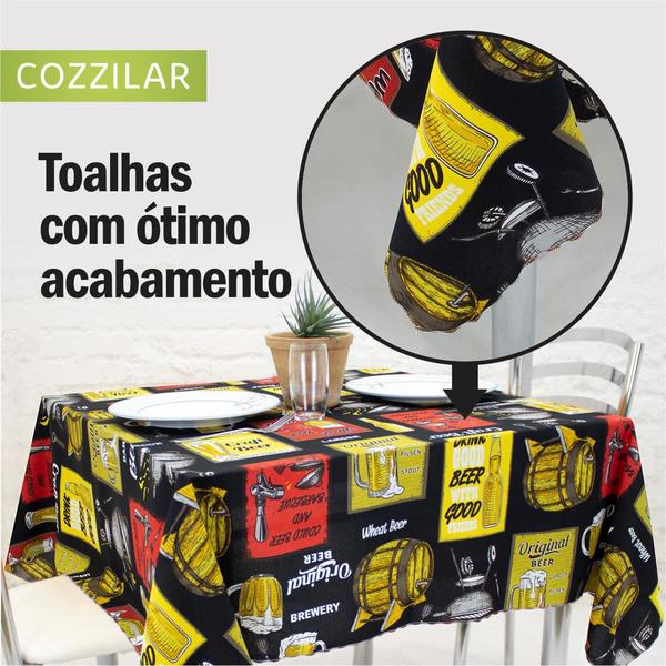 Toalha de Mesa Quadrada 4 Lugares 1,40 x 1,40 Estampada - Cozzilar Imagem de Toalha de Mesa Quadrada 4 Lugares 1,40 x 1,40 Estampada