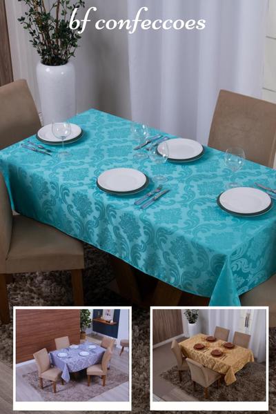 Imagem de Toalha de Mesa Quadrada 4 Lugares Jacquard Avela 1,35x1,50