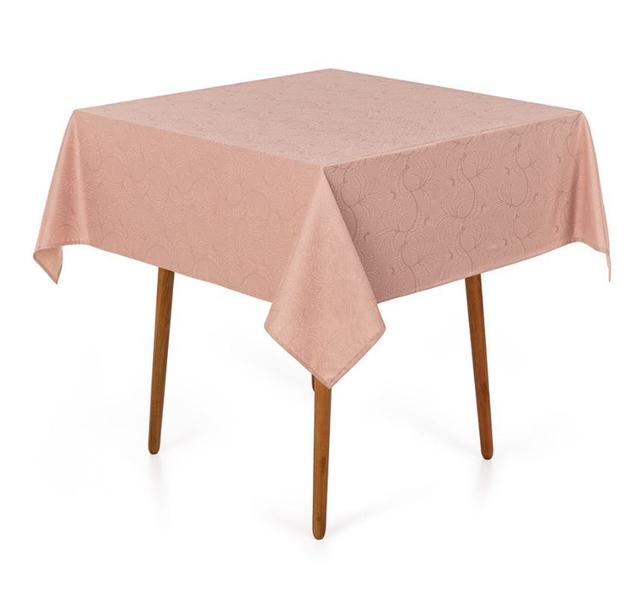 Imagem de Toalha de Mesa Quadrada 4 Lugares Jacquard Melli Rosa Karsten