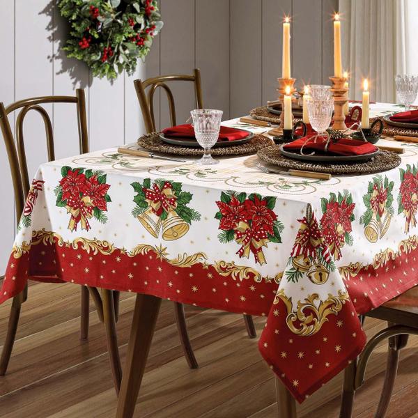 Toalha De Mesa Quadrada 4 Lugares Natal Natalino Papai Noel - Dohler Imagem de Toalha De Mesa Quadrada 4 Lugares Natal Natalino Papai Noel