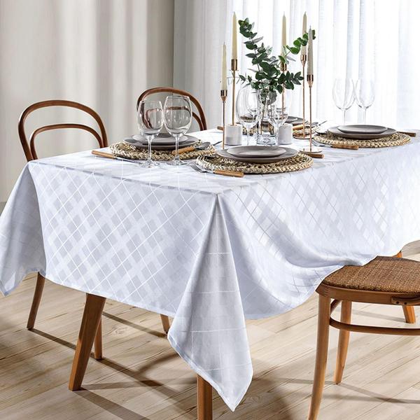 Toalha De Mesa Quadrada 4 Lugares Requinte Ii Dohler Branco Imagem de Toalha De Mesa Quadrada 4 Lugares Requinte Ii Dohler Branco