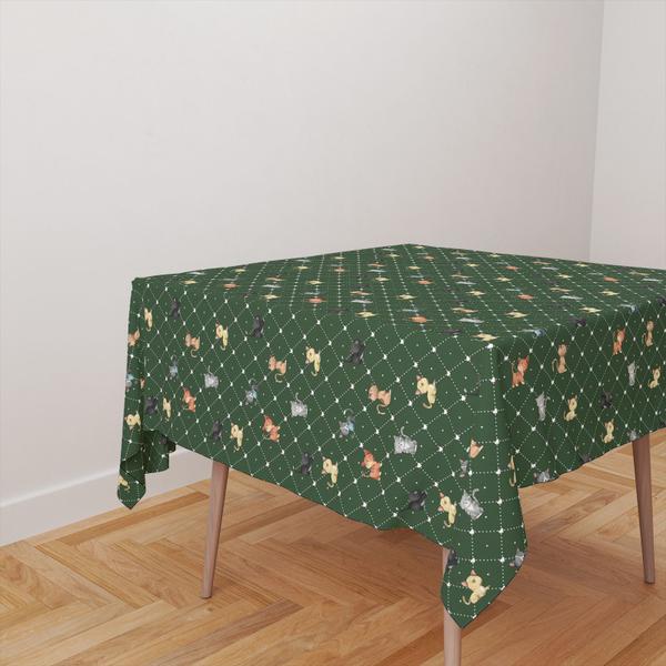 Toalha De Mesa Quadrada 4 Lugares Tecido Oxford Corações e Gatinhos TL120 - 140x140cm - Core Decore Imagem de Toalha De Mesa Quadrada 4 Lugares Tecido Oxford Corações e Gatinhos TL120 - 140x140cm