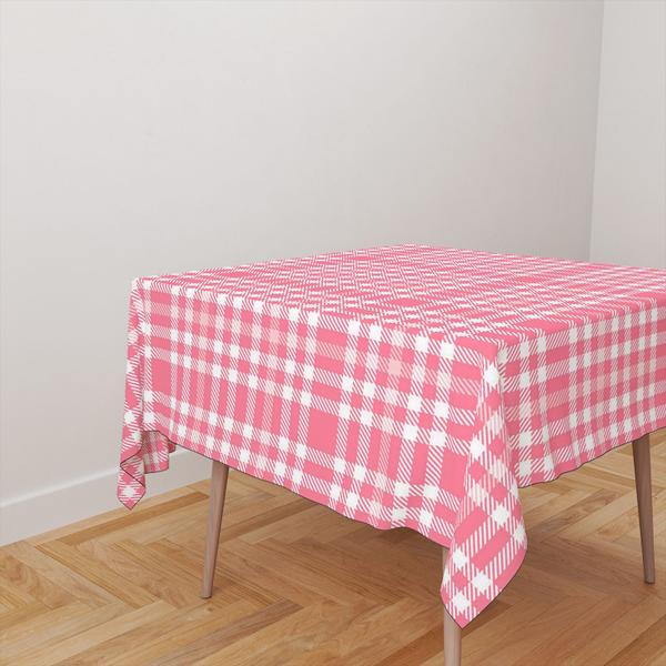 Toalha De Mesa Quadrada 4 Lugares Tecido Oxford Xadrez Rosa TL88 - 140x140cm - Core Decore Imagem de Toalha De Mesa Quadrada 4 Lugares Tecido Oxford Xadrez Rosa TL88 - 140x140cm