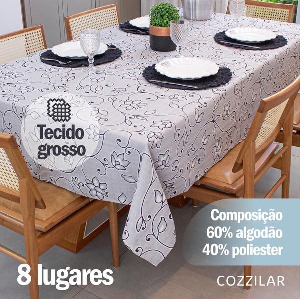 Imagem de Toalha De Mesa Quadrada 8 Lugares 2,10 x 2,10 Tecido Grosso Elegância e Durabilidade para Sua Mesa