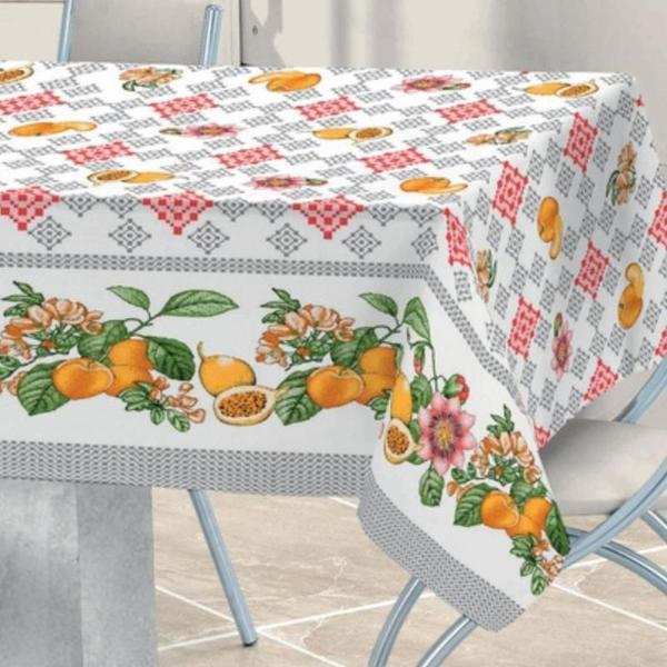 Imagem de Toalha De Mesa Quadrada Delicata Piquet 1,40M X 1,40M Frutas