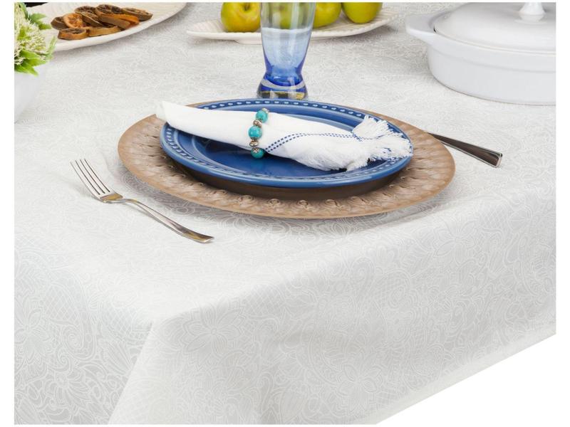 Toalha de Mesa Quadrada Döhler Branco - 140x140cm Clear Athenas Edite Imagem de Toalha de Mesa Quadrada Döhler Branco - 140x140cm Clear Athenas Edite