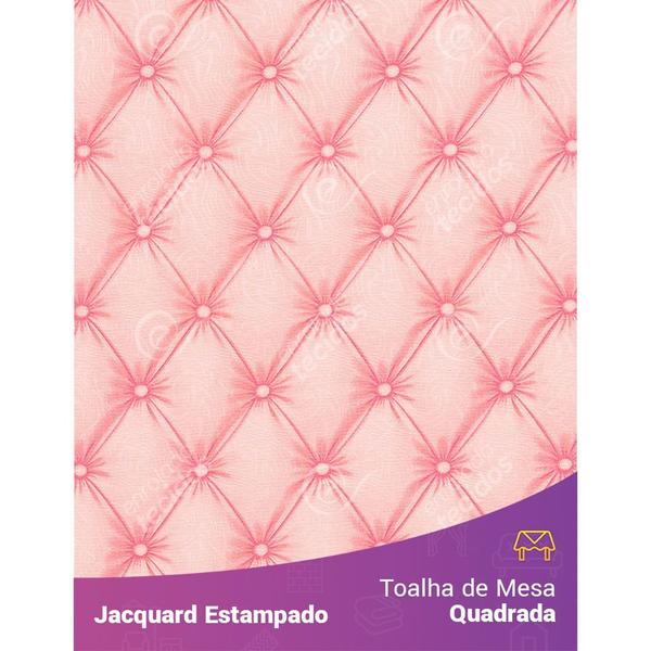 Imagem de Toalha de Mesa Quadrada em Tecido Jacquard Estampado Capitonê Rosa