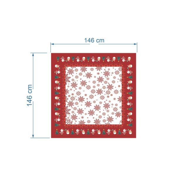 Imagem de Toalha De Mesa Quadrada Flocos De Neve Branco 146x146cm