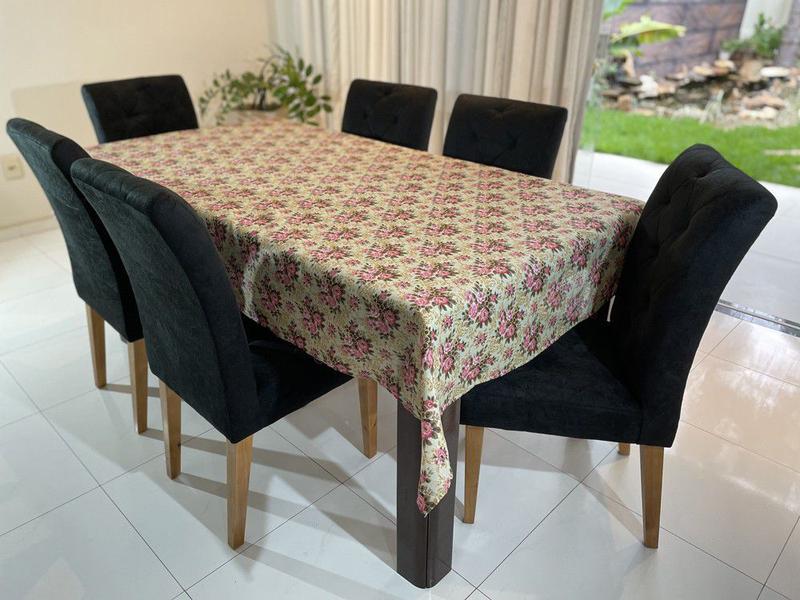 Imagem de Toalha de Mesa Quadrada Gorgurinho Buquê de Flores - 1,50 x1,50m