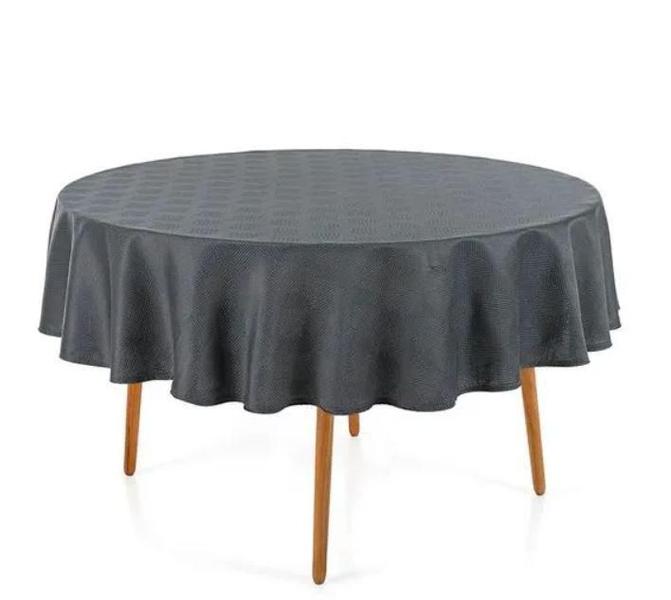Toalha de Mesa Redonda 6 Lugares Zattar Cinza - Karsten Imagem de Toalha de Mesa Redonda 6 Lugares Zattar Cinza - Karsten