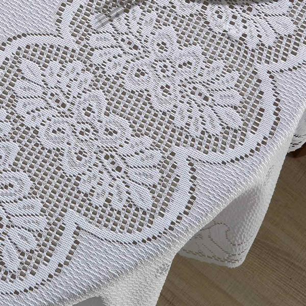 Toalha de Mesa Redonda 8 Lugares Renda Clássica Arabesco Interlar 180cm Branca Imagem de Toalha de Mesa Redonda 8 Lugares Renda Clássica Arabesco Interlar 180cm Branca