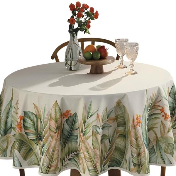 Toalha de Mesa Redonda Döhler 180 cm Limpa Fácil Hércules - Dohler Imagem de Toalha de Mesa Redonda Döhler 180 cm Limpa Fácil Hércules