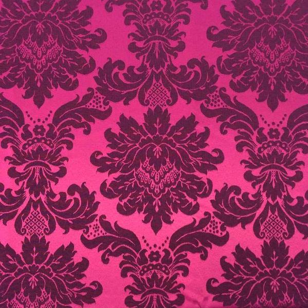 Imagem de Toalha de Mesa Redonda em Jacquard Medalhão Pink com Preto - 2,80m