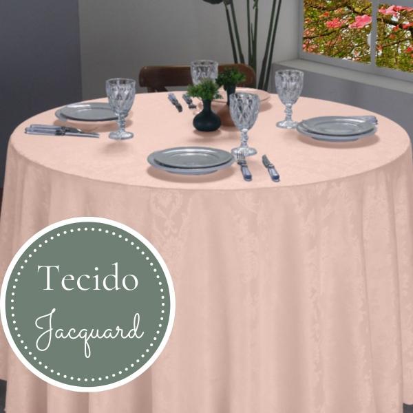 Imagem de Toalha De Mesa Redonda Jacquard 2,00m para Evento Forro Casamento Formatura