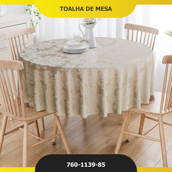 Imagem de Toalha De Mesa Redonda Marrom Fendi Face 4 Lugares