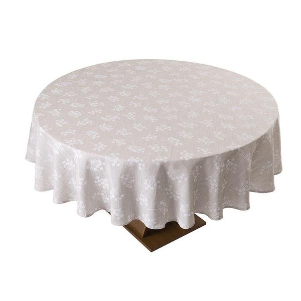 Toalha De Mesa Redonda Natural 4 ou 6 Lugares Rafimex Imagem de Toalha De Mesa Redonda Natural 4 ou 6 Lugares Rafimex