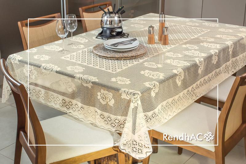 Imagem de Toalha de Mesa Renda 1.60 x 1.60 Coleção Rosas