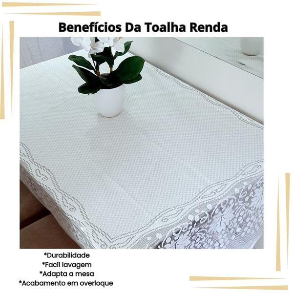 Imagem de Toalha de Mesa Renda Retangular 6 lugares 2,17 x 1,60