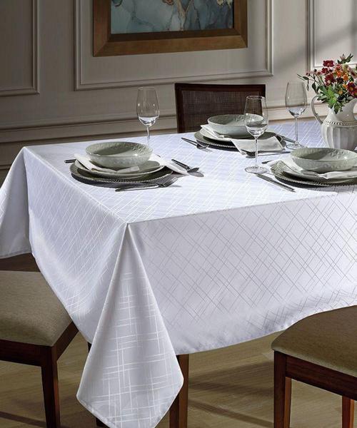 Imagem de Toalha de Mesa Requinte TJ-5795 Jacquard 140x210cm Dohler Branco - Döhler