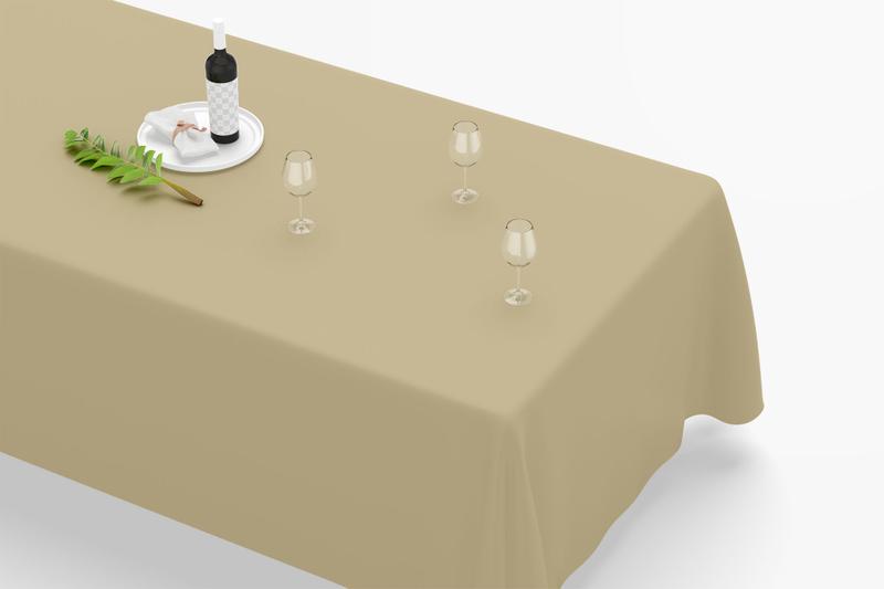 Imagem de Toalha De Mesa Retangular 12 Lugares Tecido Oxford Bege TLZ03 - 300x110cm