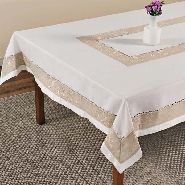 Toalha de Mesa Retangular 180x220cm 9019-1 - Rafimex Imagem de Toalha de Mesa Retangular 180x220cm 9019-1 - Rafimex
