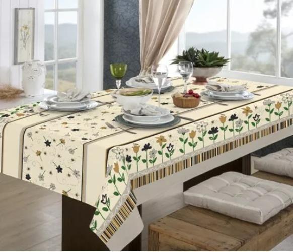 Imagem de Toalha De Mesa Retangular 2,20M X 1,40M Estampada Tulipa