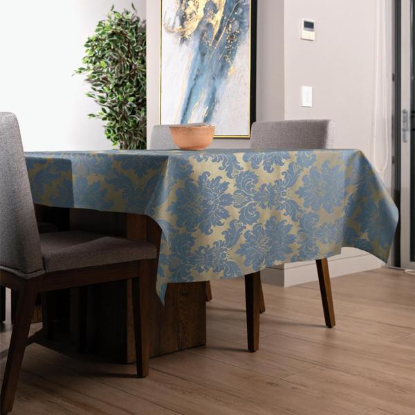 Toalha de Mesa Retangular 6 e 8 Lugares Jacquard Medalhão - milleniadecor Imagem de Toalha de Mesa Retangular 6 e 8 Lugares Jacquard Medalhão