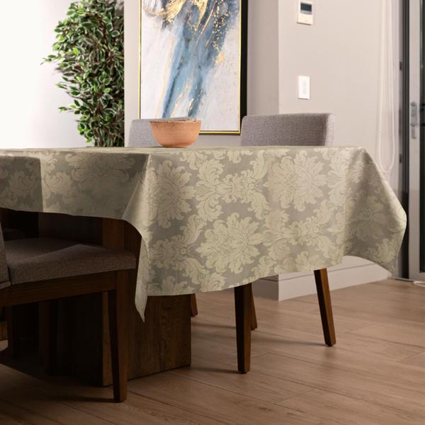 Toalha de Mesa Retangular 6 e 8 Lugares Jacquard Medalhão - milleniadecor Imagem de Toalha de Mesa Retangular 6 e 8 Lugares Jacquard Medalhão