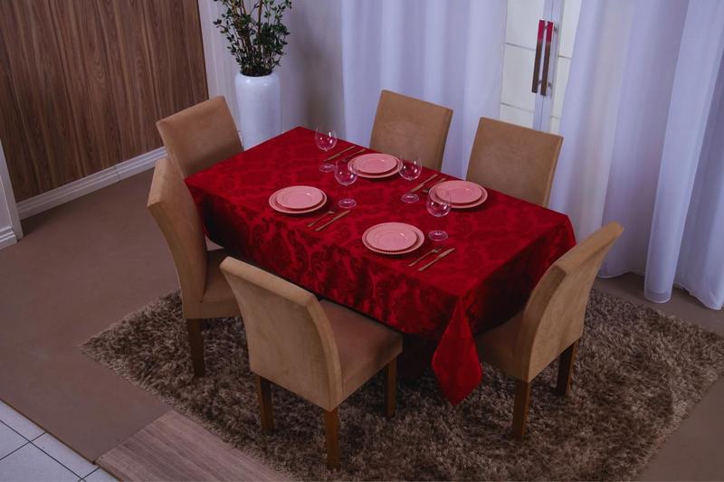 Imagem de Toalha De Mesa Retangular 6 Lugares Jacquard 1,35X2,00