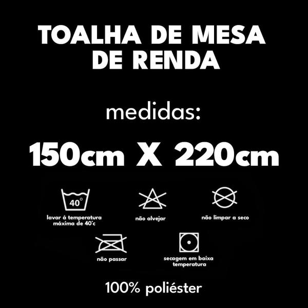 Imagem de Toalha de Mesa Retangular 6 Lugares Renda Color Interlar 150x220cm Vermelha