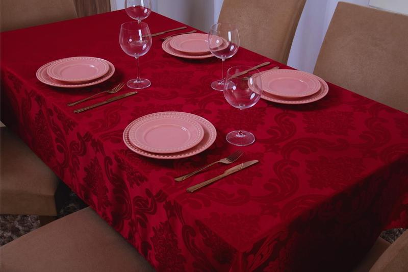 Imagem de Toalha De Mesa Retangular 8 Lugares Jacquard 1,35X2,60