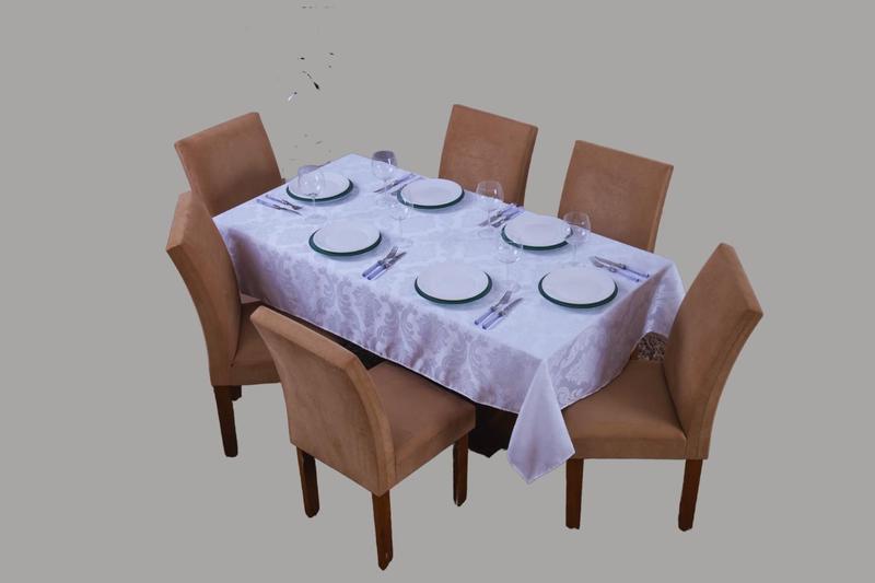 Toalha De Mesa Retangular 8 Lugares Jacquard 1,35X2,60 - Bf Confeccoes Imagem de Toalha De Mesa Retangular 8 Lugares Jacquard 1,35X2,60