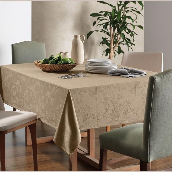 Imagem de Toalha de Mesa Retangular 8 Lugares Nature Jacquard Katherine Taupe