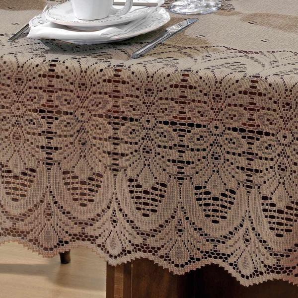 Imagem de Toalha de Mesa Retangular 8 Lugares Renda Clássica Arabesco 150x250cm Desert