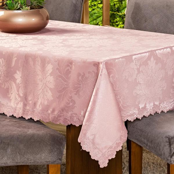 Imagem de Toalha de Mesa Retangular Avulsa Jacquard Medalhão 2,20m x 1,40m para 06 Lugares - Decoração Cozinha Moderna Luxo Cor:Ci