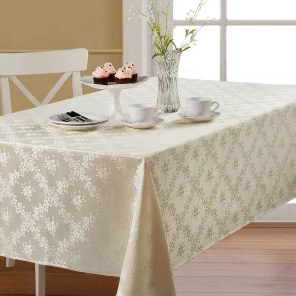 Imagem de Toalha De Mesa Retangular Corttex Jacquard 2,20X1,50m Marfim