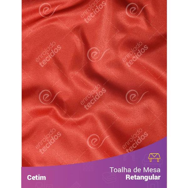 Imagem de Toalha de Mesa Retangular em Cetim Vermelho