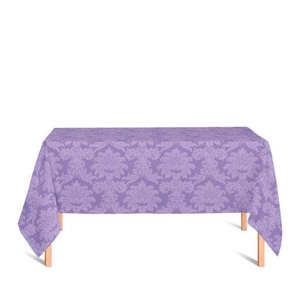 Toalha de Mesa Retangular em Tecido Jacquard 100% Poliéster Medalhão Lilás Imagem de Toalha de Mesa Retangular em Tecido Jacquard 100% Poliéster Medalhão Lilás