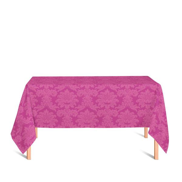 Imagem de Toalha de Mesa Retangular em Tecido Jacquard 100% Poliéster Medalhão Pink