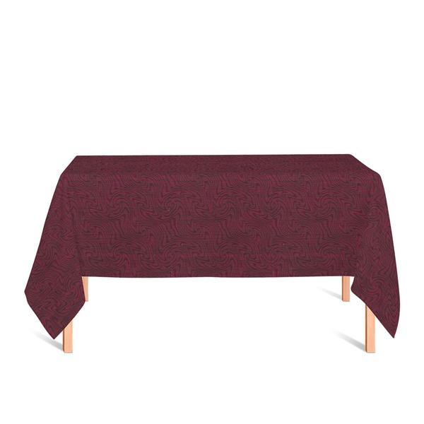 Imagem de Toalha de Mesa Retangular em Tecido Jacquard Estampado Liso Vinho Marsala