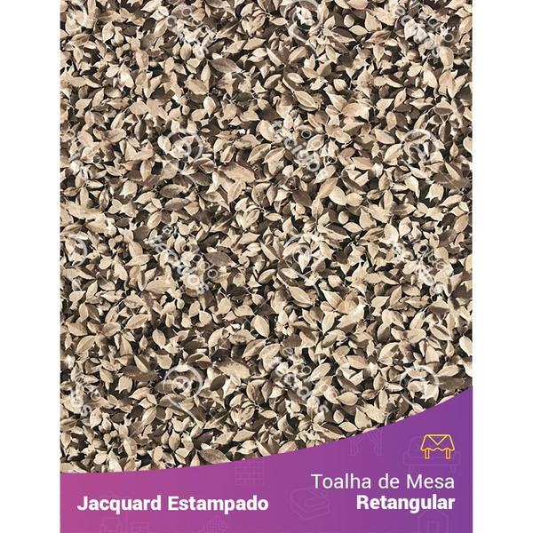 Imagem de Toalha de Mesa Retangular em Tecido Jacquard Estampado Muro Inglês Folhas Secas