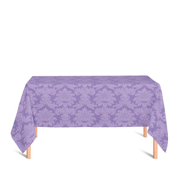Toalha de Mesa Retangular em Tecido Jacquard Lilás Medalhão Tradicional - Jacquard Tradicional Imagem de Toalha de Mesa Retangular em Tecido Jacquard Lilás Medalhão Tradicional
