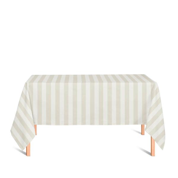 Toalha de Mesa Retangular em Tecido Jacquard Palha Crú (Rústico) Listrado Tradicional - Jacquard Tradicional Imagem de Toalha de Mesa Retangular em Tecido Jacquard Palha Crú (Rústico) Listrado Tradicional