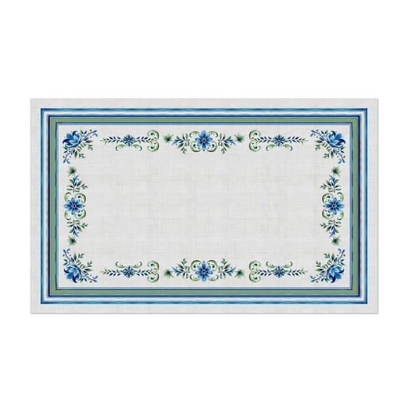 Imagem de Toalha de Mesa Retangular Floral 6 Lugares 140x220cm Floral Azul