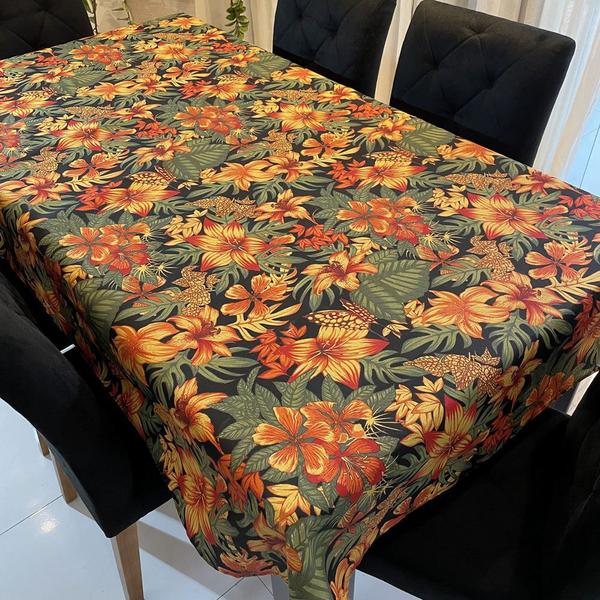 Imagem de Toalha de Mesa Retangular Gorgurinho Ibisco Laranja - 2,20m x 1,50m Largura