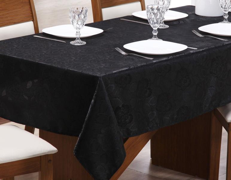 Imagem de Toalha de mesa retangular grande jacquard luxuosa 10 lugares