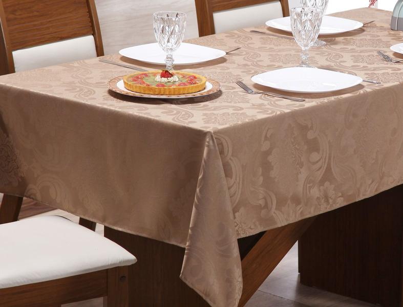 Imagem de Toalha de mesa retangular grande jacquard luxuosa 10 lugares