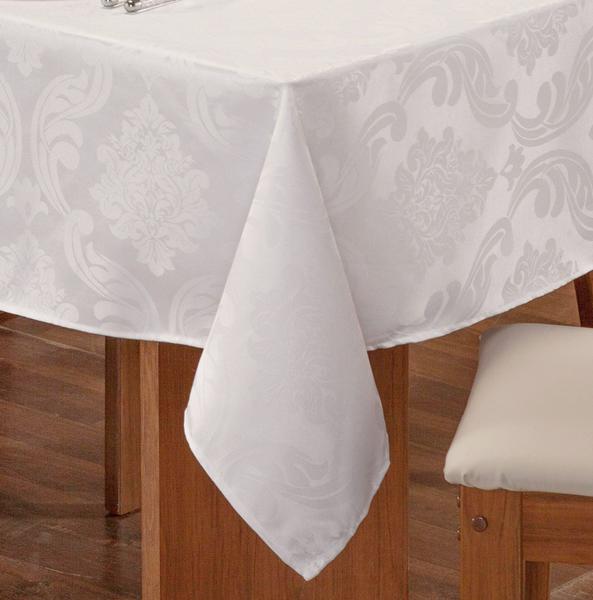 Imagem de Toalha de mesa retangular grande jacquard luxuosa 12 lugares