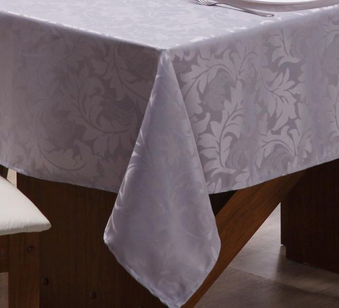 Imagem de Toalha de mesa retangular grande jacquard luxuosa 12 lugares